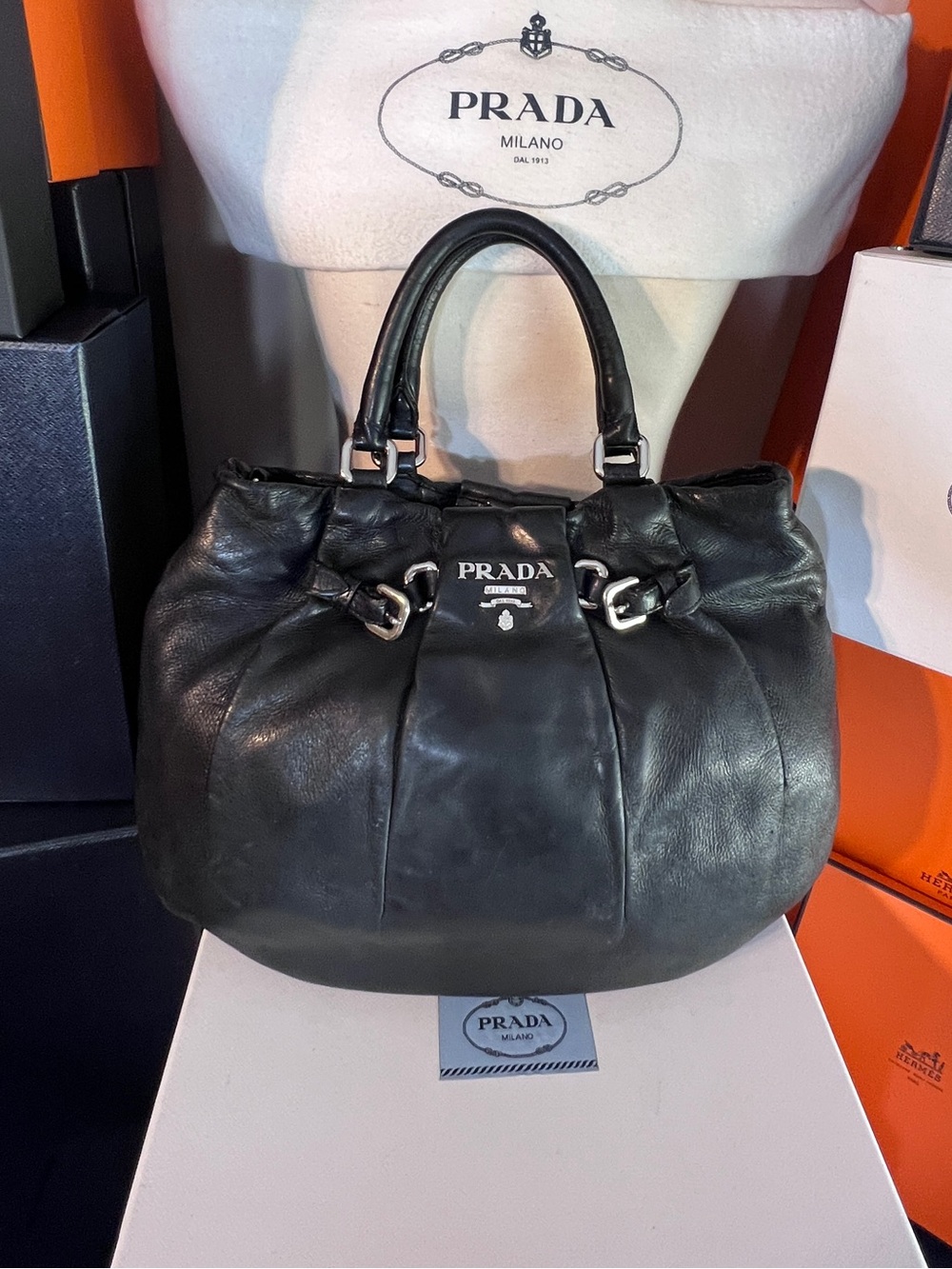 Prada! Black soft buttery Leather 
 Handbag! Offers always welcome!⭐️